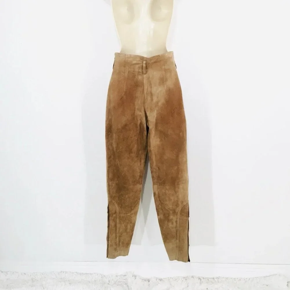 Vtg Pia Rucci Suede Leather Jodhpur Pants Sz 4 Distressed Festival Grunge AS IS